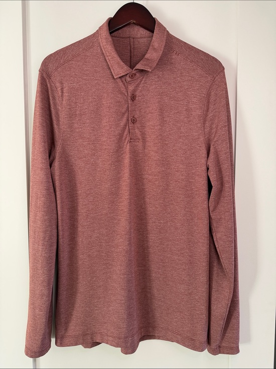 lululemon athletica Other - Lululemon Evolution Long Sleeve Polo Shirt - Medium - Heathered Date Brown